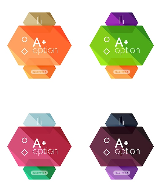 Conjunto de banners infográficos abstractos geométricos para su contenido