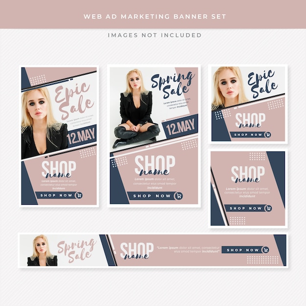 Vector conjunto de banners de marketing de anuncios web