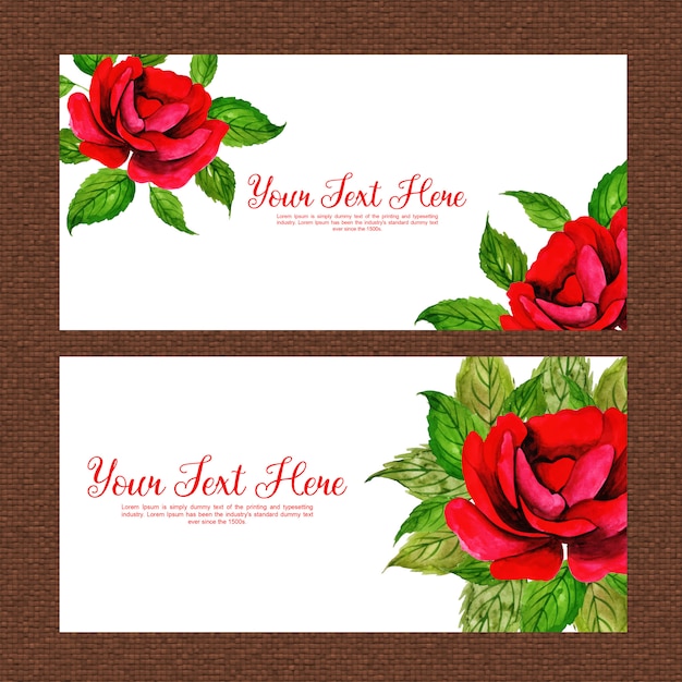 Vector conjunto de banners multiusos floral acuarela