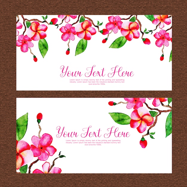 Conjunto de banners multiusos floral acuarela