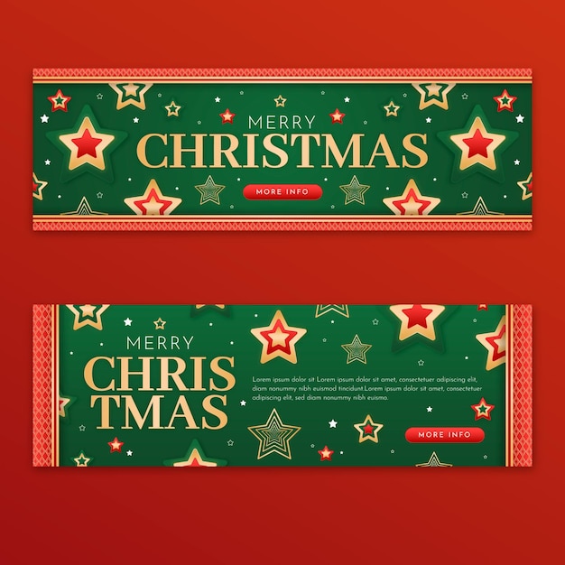 Conjunto de banners de navidad degradados