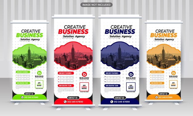 Un conjunto de banners para negocios creativos.