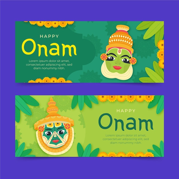 Conjunto de banners de onam