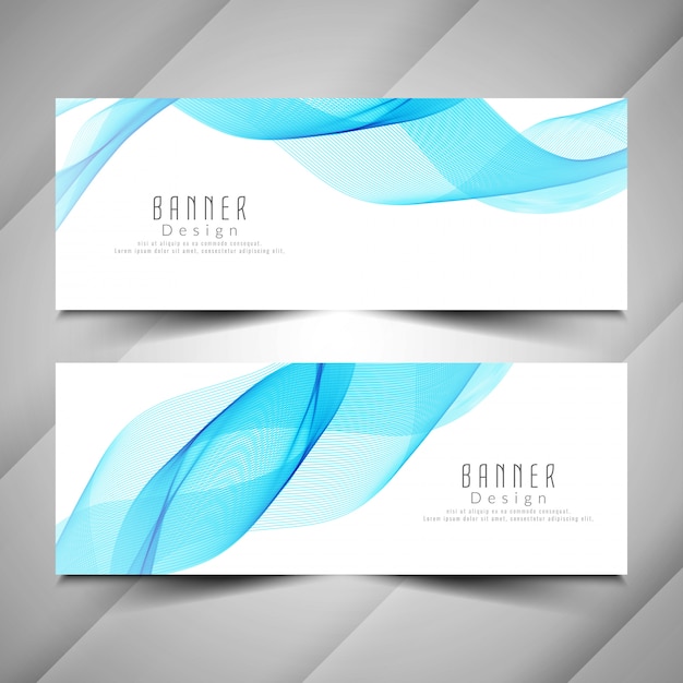 Vector conjunto de banners ondulados elegante abstractos