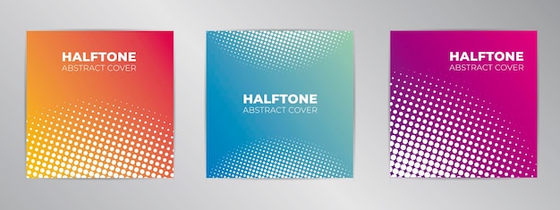 Conjunto de banners para redes sociales Semitono y fondo degradado Vector
