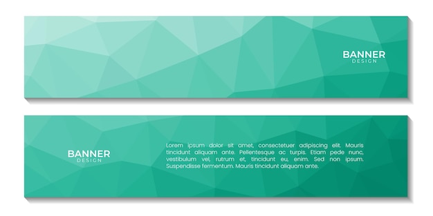 conjunto de banners de redes sociales con triángulos abstractos ilustración de vector de fondo verde