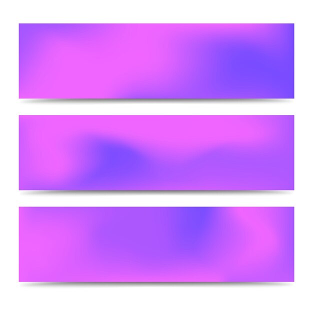 Conjunto de banners rosa degradado borroso abstracto suave. Fondo multicolor creativo abstracto. Ilustración vectorial