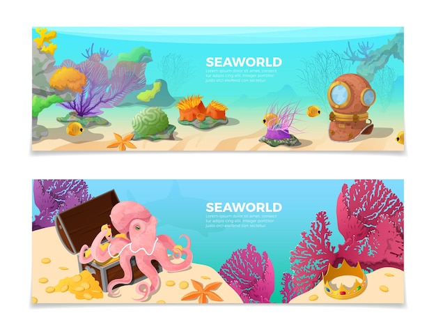 Conjunto de banners de seaworld