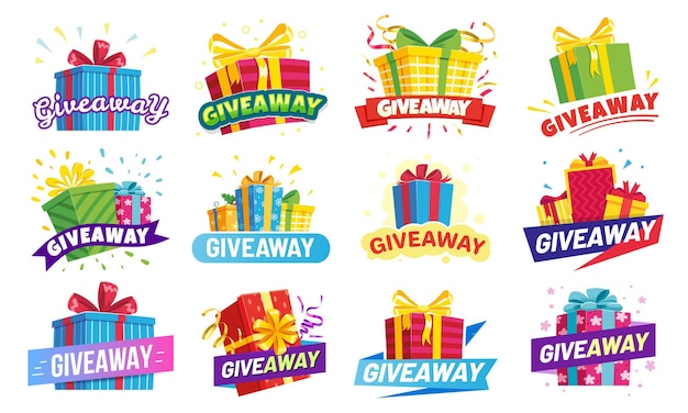 Conjunto de banners de sorteo.