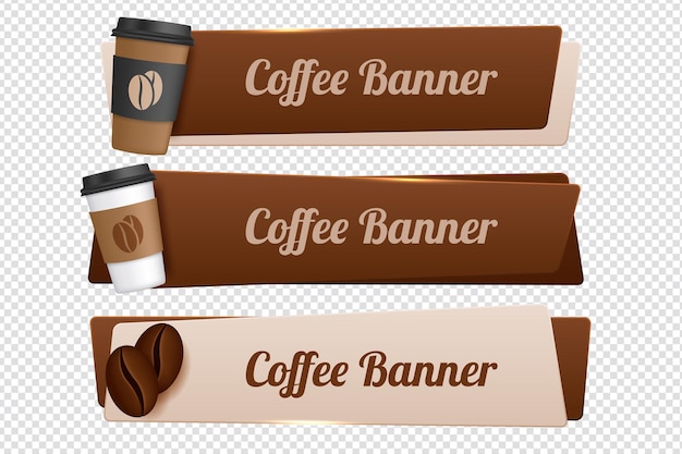 Conjunto de banners de vector con café