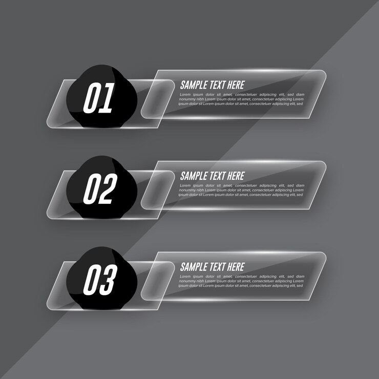 Vector conjunto de banners vectoriales brillantes con luces brillantes sobre fondo de patrón negro para el diseño de negocios