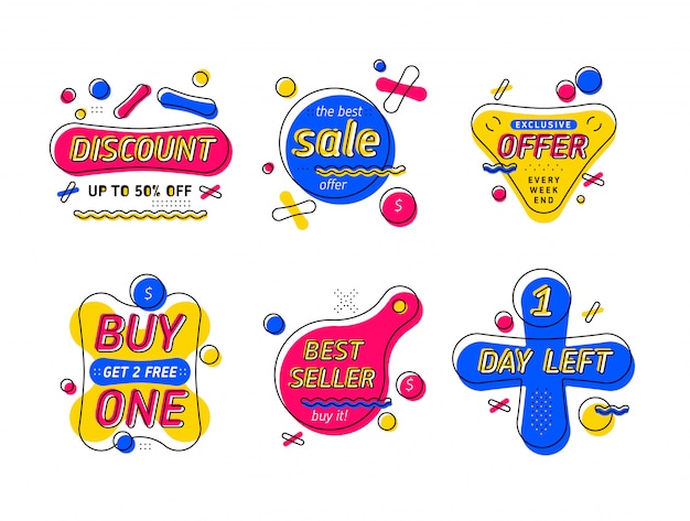 Conjunto de banners de venta brillante
