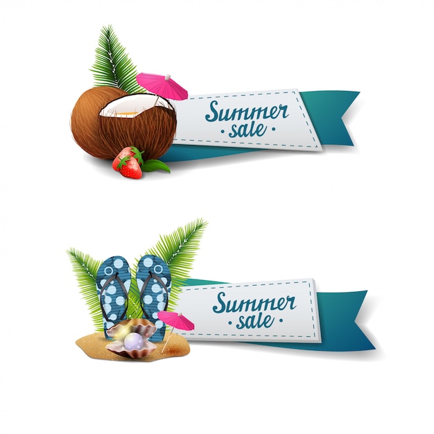 Conjunto de banners de venta de verano