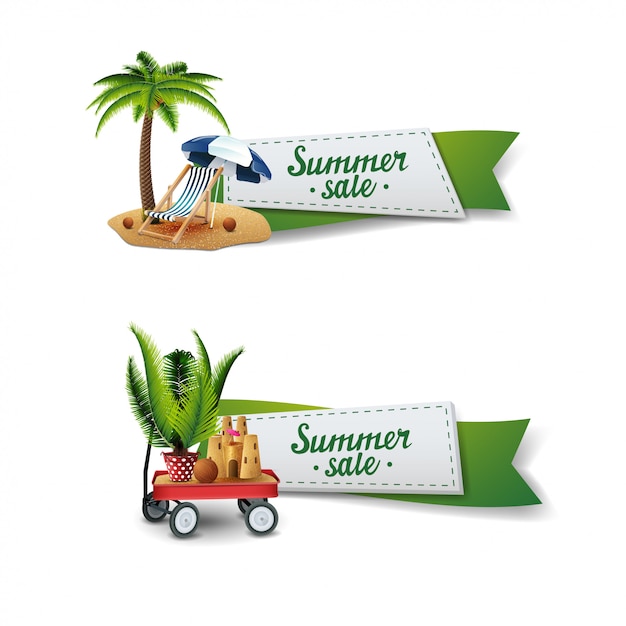Conjunto de banners de venta de verano