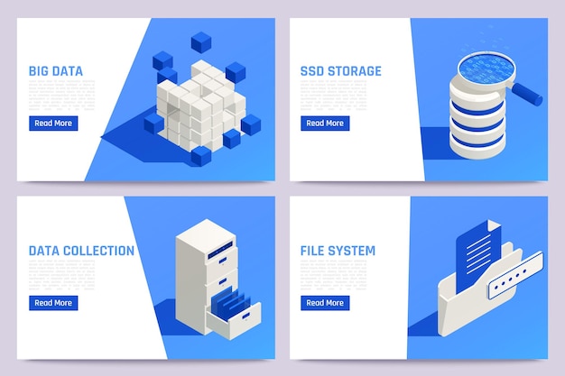 Conjunto de banners verticales de análisis de datos