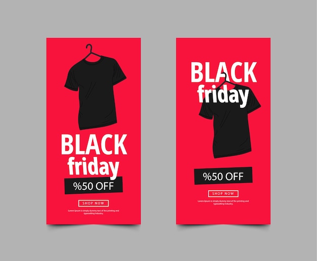 conjunto de banners de viernes negro dibujados a mano