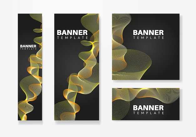 conjunto de banners web creativos de tamaño estándar. Plantilla vertical, horizontal y cuadrada.