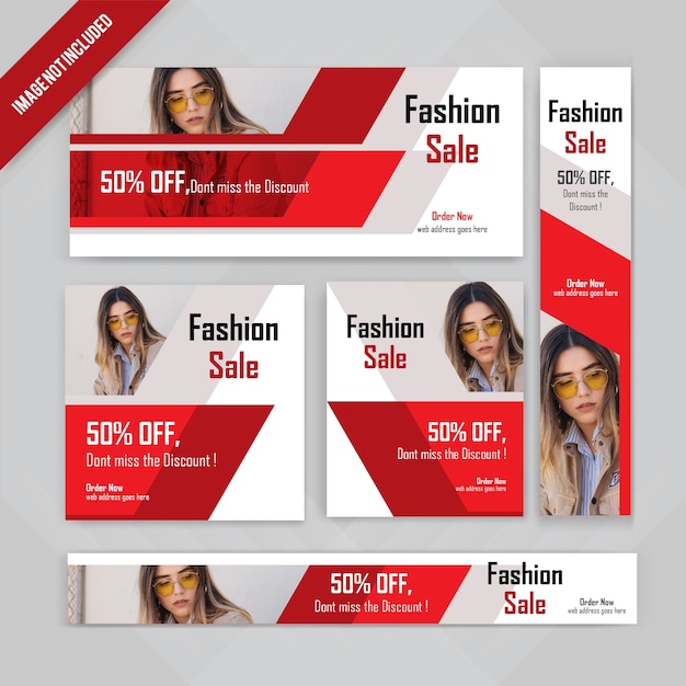 Vector conjunto de banners de web de moda