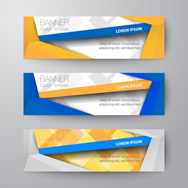 Conjunto de banners web plantilla vector abstracto fondo