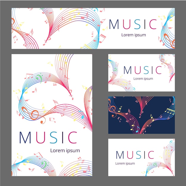 Conjunto de banners web de San Valentín o tarjetas de felicitación.