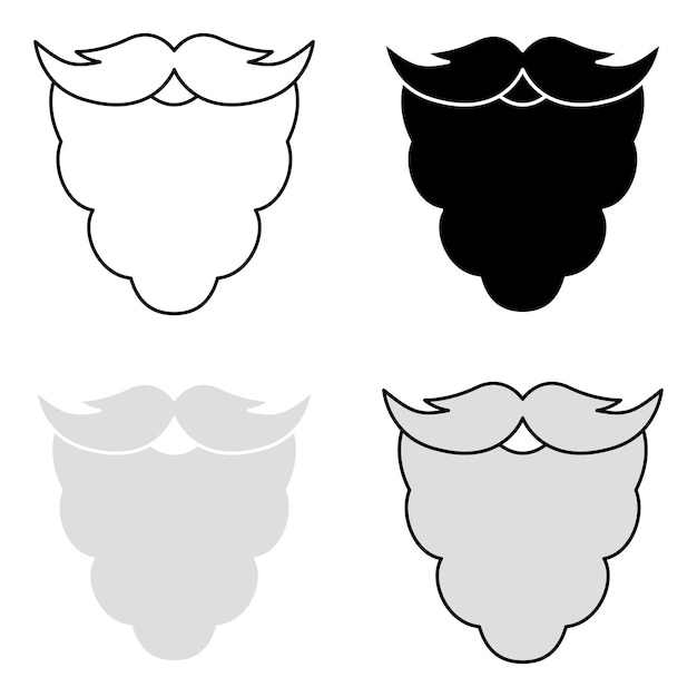 Vector conjunto de barba en estilo plano aislado