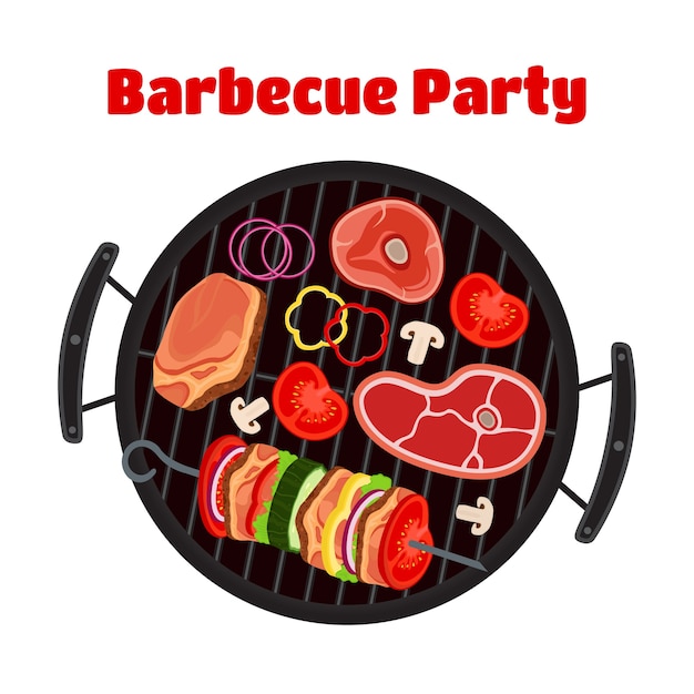 Vector conjunto de barbacoa