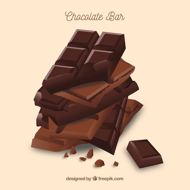 Vector conjunto de barras y trozos con chocolates diferentes