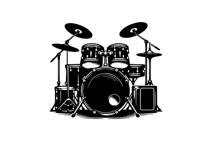 Conjunto de batería Diseño silueta Ilustración
