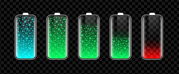 Conjunto de baterías Señales indicadoras de diferentes niveles de carga