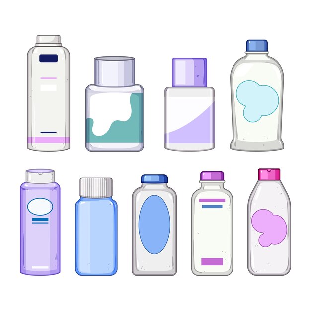 conjunto de bebé en polvo ilustración vectorial de dibujos animados