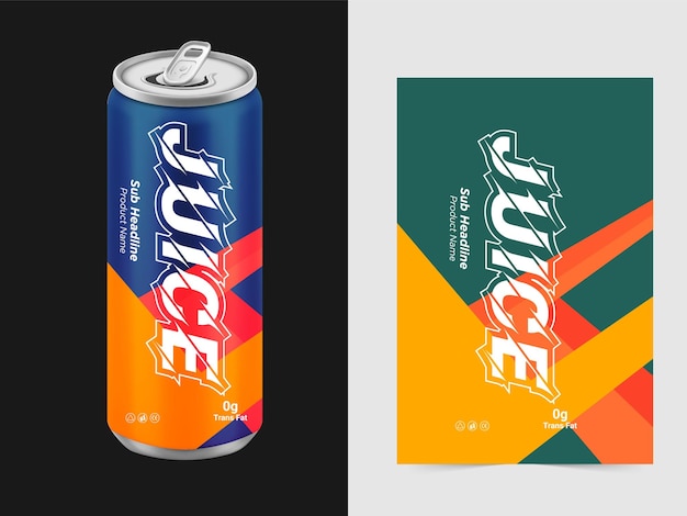 Conjunto de bebidas refrescantes en latas de metal