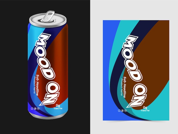 Conjunto de bebidas refrescantes en latas de metal