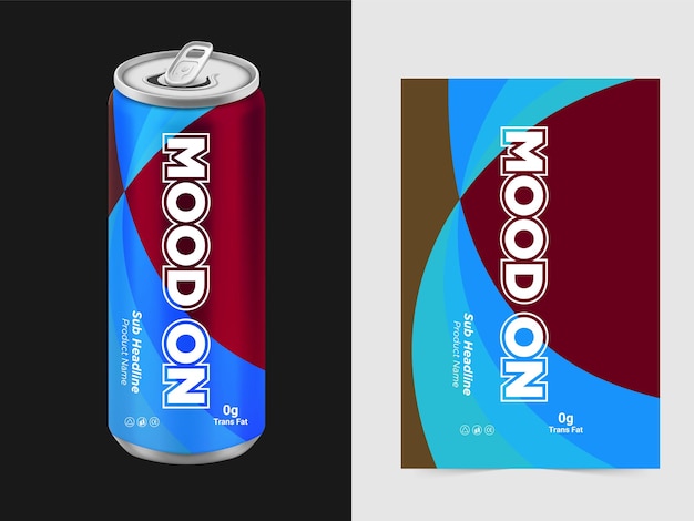Conjunto de bebidas refrescantes en latas de metal