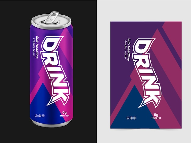 Conjunto de bebidas refrescantes en latas de metal
