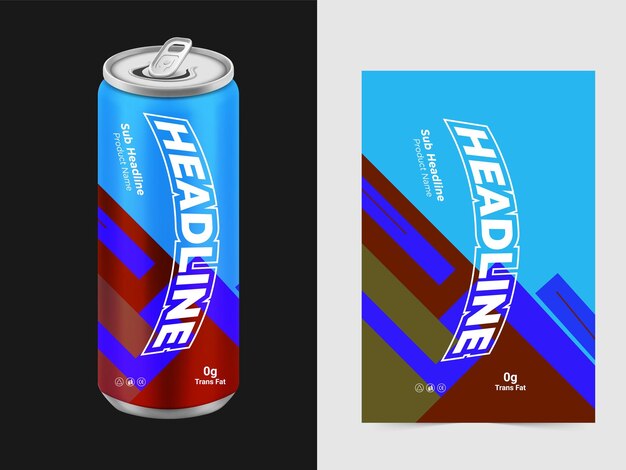 Vector conjunto de bebidas refrescantes en latas de metal