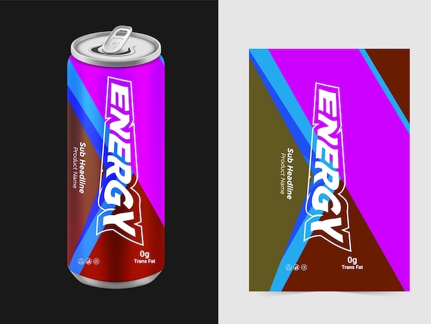 Conjunto de bebidas refrescantes en latas de metal