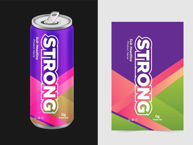 Conjunto de bebidas refrescantes en latas de metal