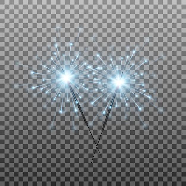 Conjunto de bengalas Luces ardientes chispas de fuegos artificiales