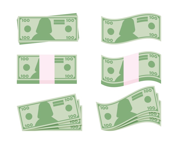 conjunto de billetes de dólar