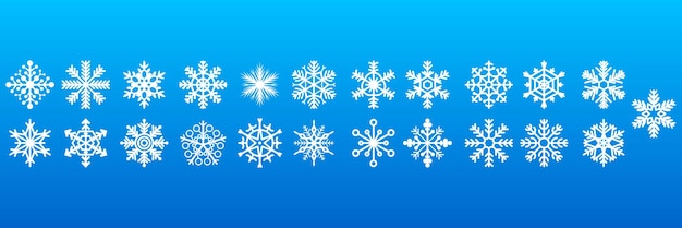 Conjunto Blanco Colleciton Línea Copo Nieve Elementos Decoración Invierno Estilo Diseño