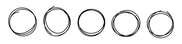 Conjunto de bocetos circulares dibujados a mano Colección de garabates circulares Vector