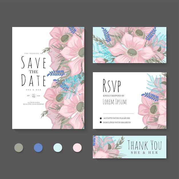 Conjunto de boda floral