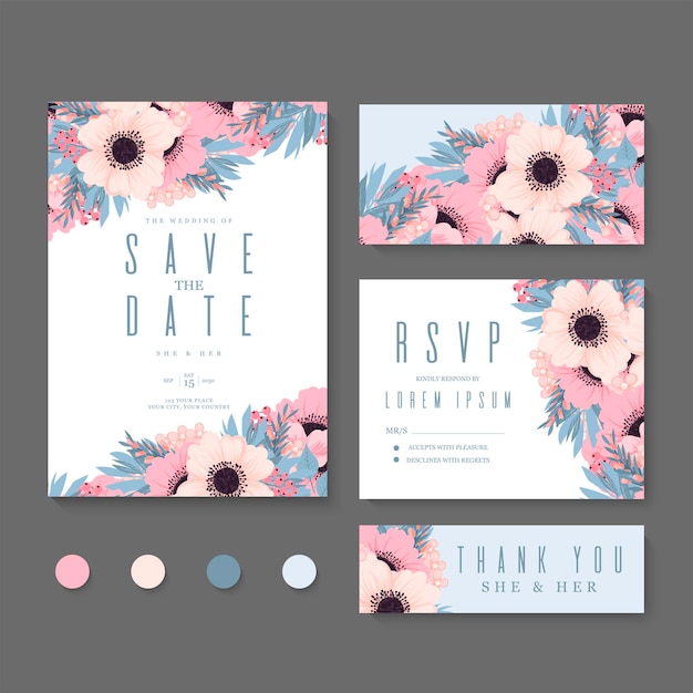Conjunto de boda floral