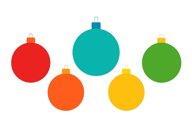 Conjunto de bolas de colores de Navidad Vector