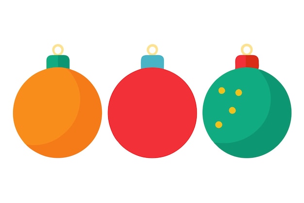 Conjunto de bolas de colores de Navidad Vector