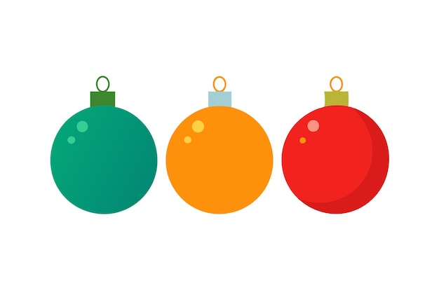 Conjunto de bolas de colores de Navidad Vector