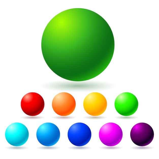 Vector conjunto de bolas de esfera de colores