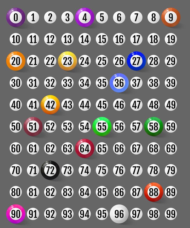 Vector conjunto de bolas de lotería y números para ellos colección para crear bolas de lotería básicas vector
