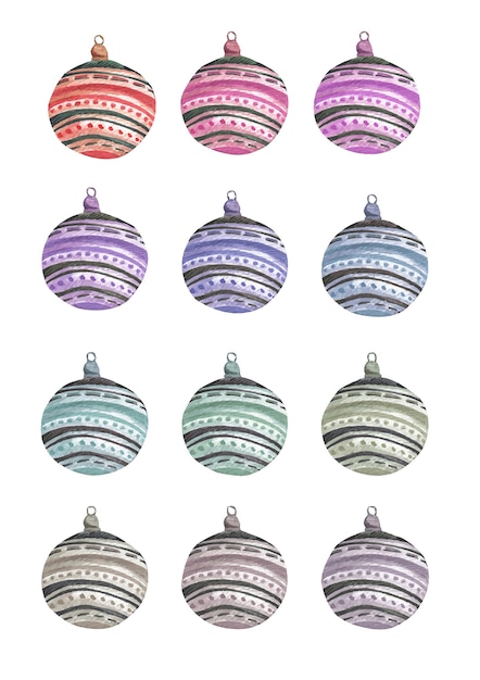 Conjunto de bolas de Navidad coloridas