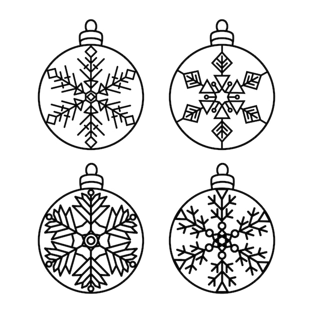 Conjunto de bolas de Navidad Decoraciones de año nuevo Ppatterns con copos de nieve Corte de papel de corte por láser